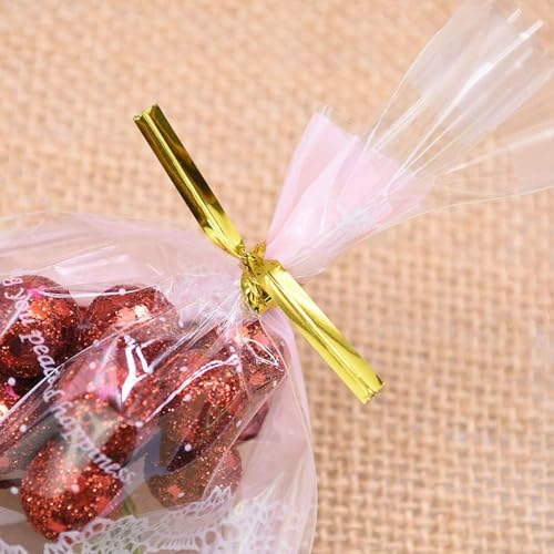 Esslly Aluminum Twist Tie Ribbon Strips for Gift Packaging, 900 Pieces in Gold, Silver, Blue - Perfect for Securing Bags, Bows, and Decorations. Ideal for Crafts & Gifts. - Image 5