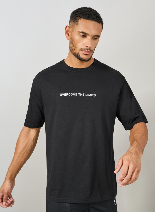 Styli Styli Cotton Rich Front and Back Print Oversized Athleisure T-Shirt  - Image 3