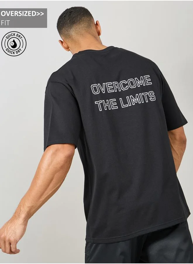 Styli Styli Cotton Rich Front and Back Print Oversized Athleisure T-Shirt