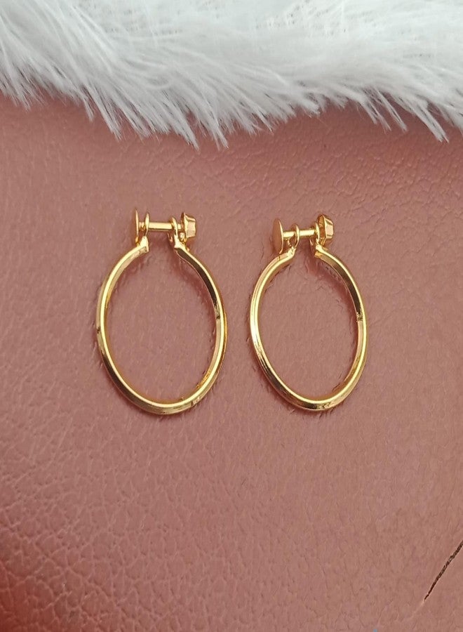 RETA Gold Plated Hoop Earrings for Women, Classic Round Bali Style - Image 3