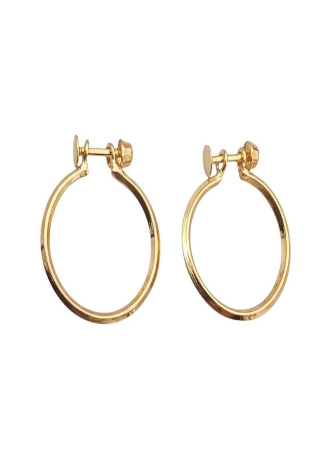 RETA Gold Plated Hoop Earrings for Women, Classic Round Bali Style - Image 2