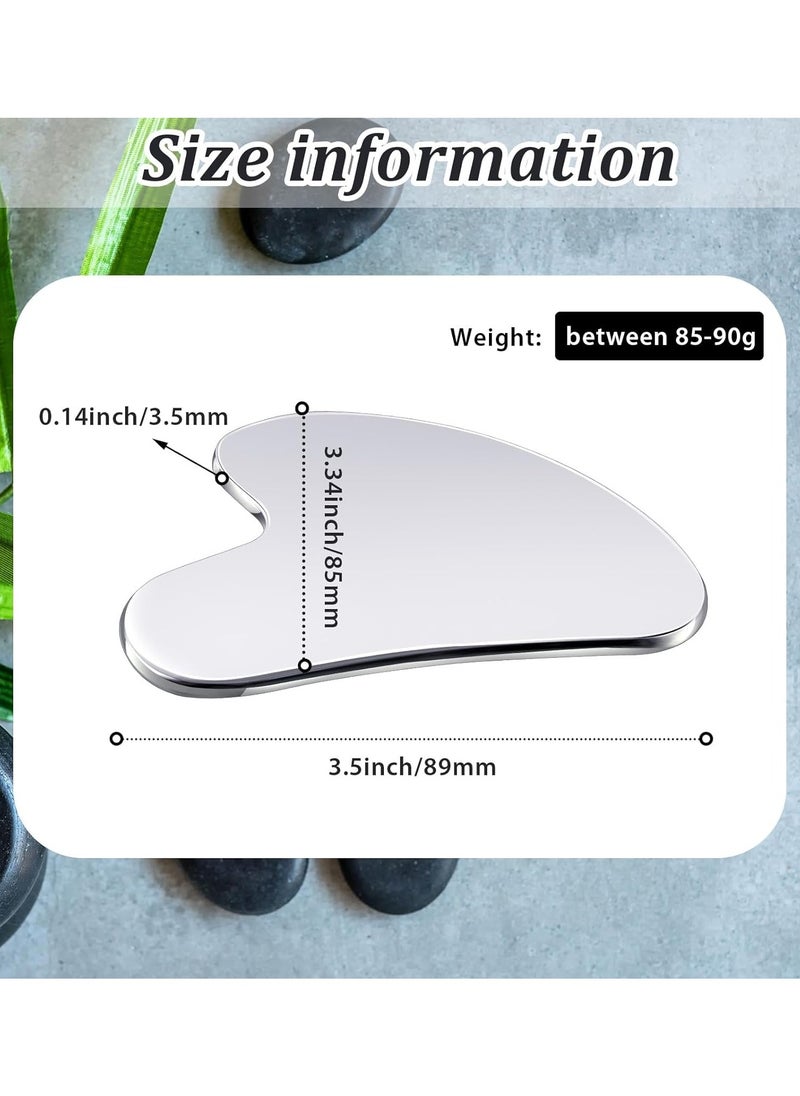 F.A.M.S - Stainless Steel Gua Sha - Metal, Gua Sha Facial Tools Stainless Steel, Reduce Puffiness, Lymphatic Drainage, Facial Tension, Durable Stainless Steel Gua Sha Tool - Image 1