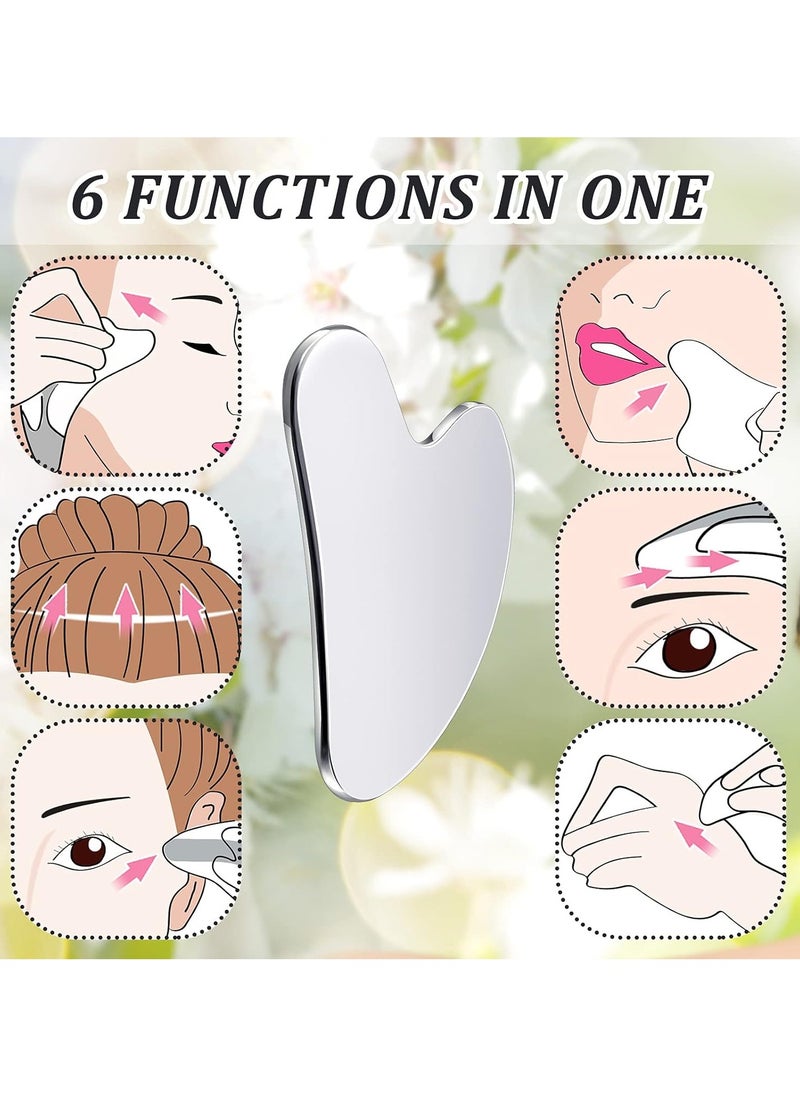 F.A.M.S - Stainless Steel Gua Sha - Metal, Gua Sha Facial Tools Stainless Steel, Reduce Puffiness, Lymphatic Drainage, Facial Tension, Durable Stainless Steel Gua Sha Tool - Image 1