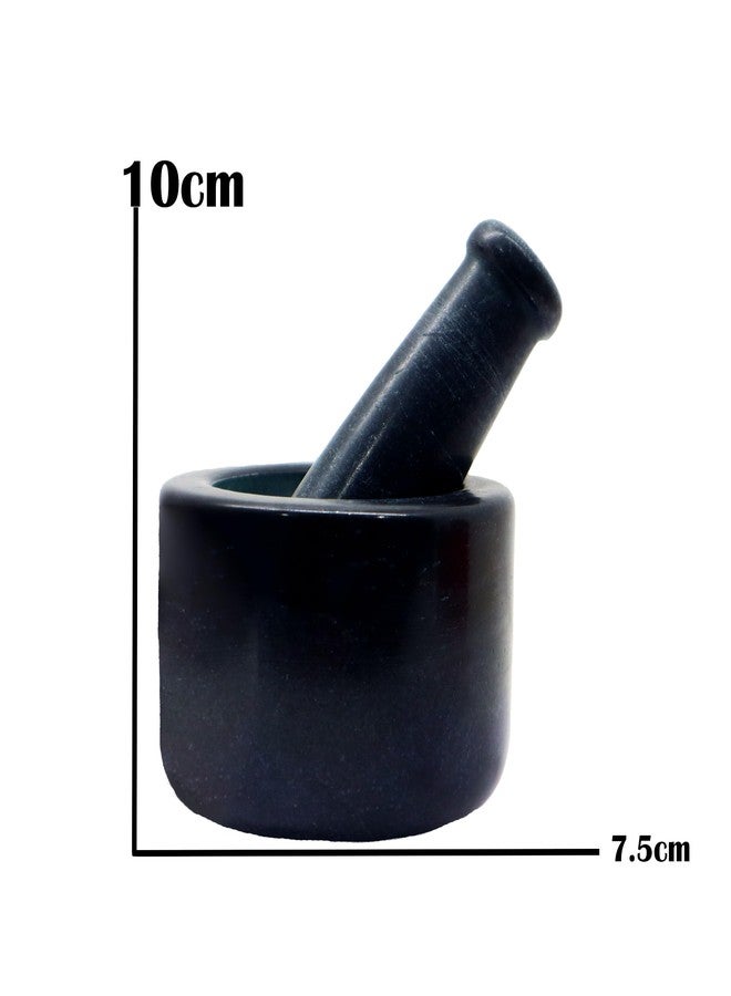 Jaipur Ace Natural Black Marble Mortar and Pestle Set (4 x 3 Inch) | Imam Dasta, Khalbatta Stone, SIL Batta for Chutney | Grinder for Kitchen | Heavy Duty Grinding - Image 5