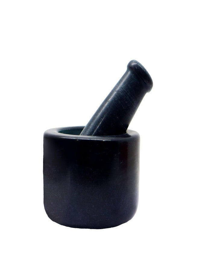 Jaipur Ace Natural Black Marble Mortar and Pestle Set (4 x 3 Inch) | Imam Dasta, Khalbatta Stone, SIL Batta for Chutney | Grinder for Kitchen | Heavy Duty Grinding - Image 4