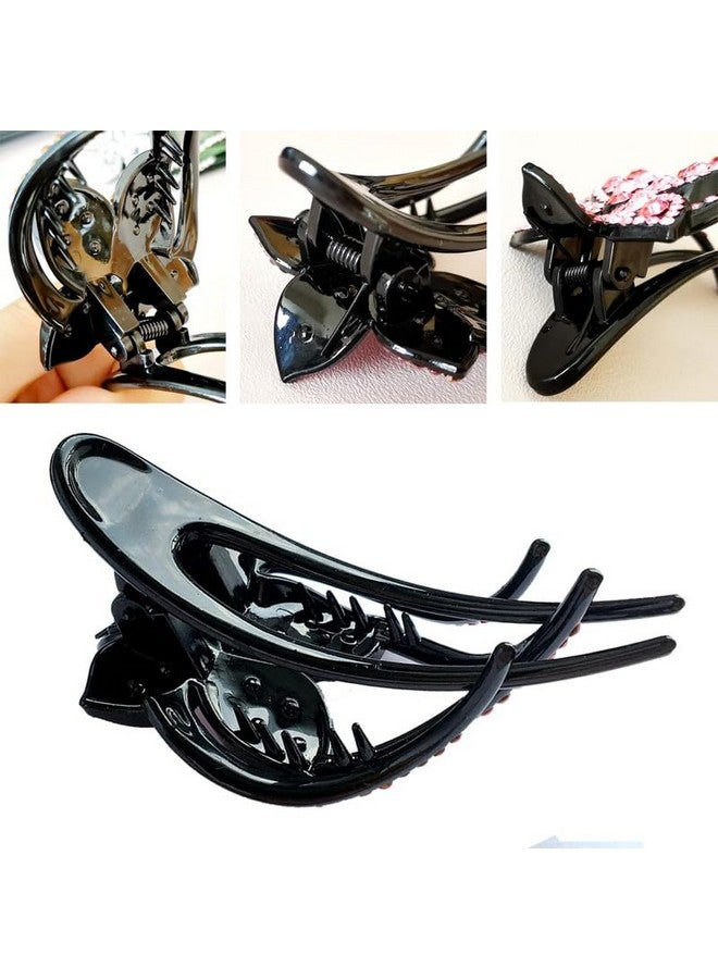 YANWENX 2PCS Shiny Heart Ponytail Hair Accessories Easy to Use Duckbill Clip Fancy Flower Barrette Diamond Bling Hair Accessories for Women and Girls - Image 5