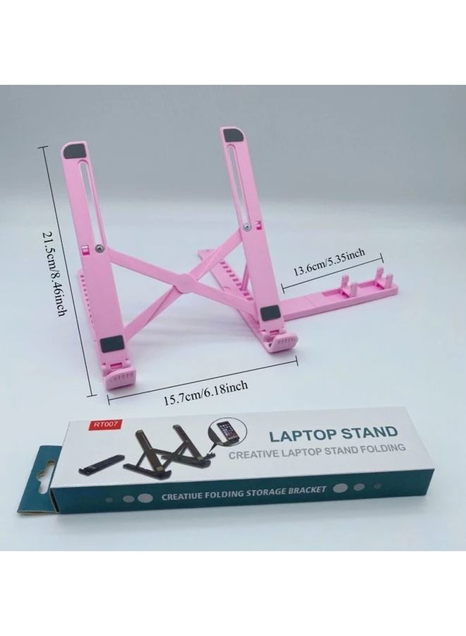 White Adjustable Laptop Stand With Cooling Function Portable Ergonomic Tripod Base - Image 2