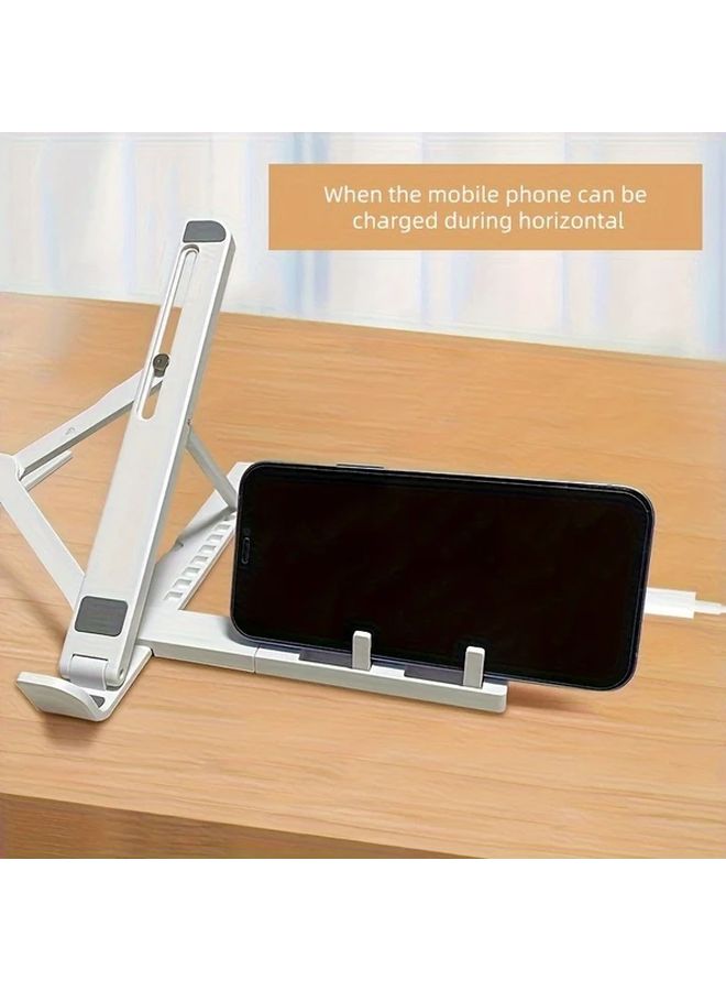 White Adjustable Laptop Stand With Cooling Function Portable Ergonomic Tripod Base - Image 5
