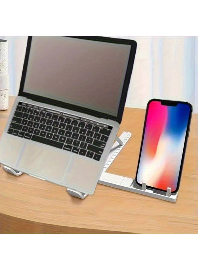 White Adjustable Laptop Stand With Cooling Function Portable Ergonomic Tripod Base - Image 4