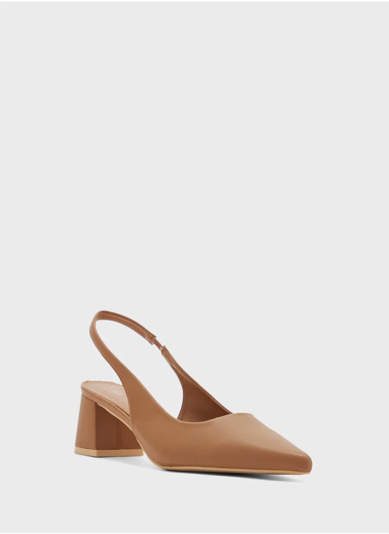 ايلا Pointy Block Heel Sling Back Pump