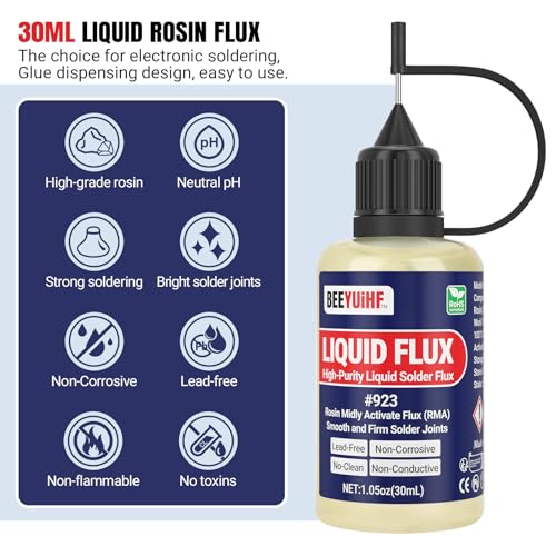 BEEYUIHF Liquid Solder Flux Dropper, Liquid Soldering Flux, No Clean Liquid Flux, Electrical Liquid Rosin Flux Solder, Liquid Flux Soldering Squeeze Bottle (30 mL/1.05Oz.) - Image 5