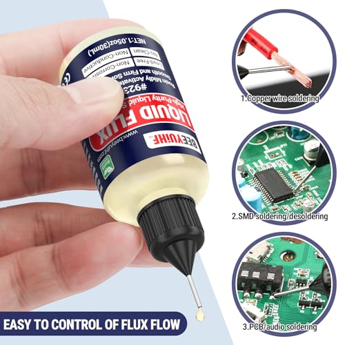 BEEYUIHF Liquid Solder Flux Dropper, Liquid Soldering Flux, No Clean Liquid Flux, Electrical Liquid Rosin Flux Solder, Liquid Flux Soldering Squeeze Bottle (30 mL/1.05Oz.) - Image 2