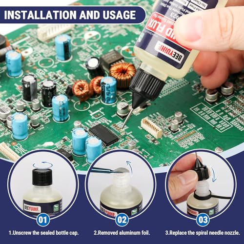 BEEYUIHF Liquid Solder Flux Dropper, Liquid Soldering Flux, No Clean Liquid Flux, Electrical Liquid Rosin Flux Solder, Liquid Flux Soldering Squeeze Bottle (30 mL/1.05Oz.) - Image 3