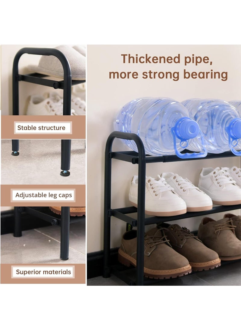 Abja Novelties Abja Novelties Popular Rack In Us Market Expandable Heavy Duty Shoe Rack Adjustable Shoe Shelf Storage Organizer Metal Free Standing Home Shoe Rack 3 Tier Black  - Image 5