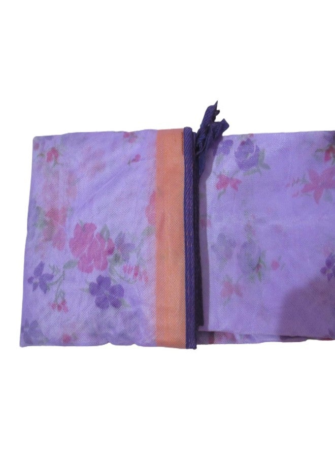DPK Mosquito Net Pure Cotton Printed King and Queen Size Double Bed machardani net with Lace for Mosquito Protection,Room D�cor, 6x7Ft.Purple - Image 3