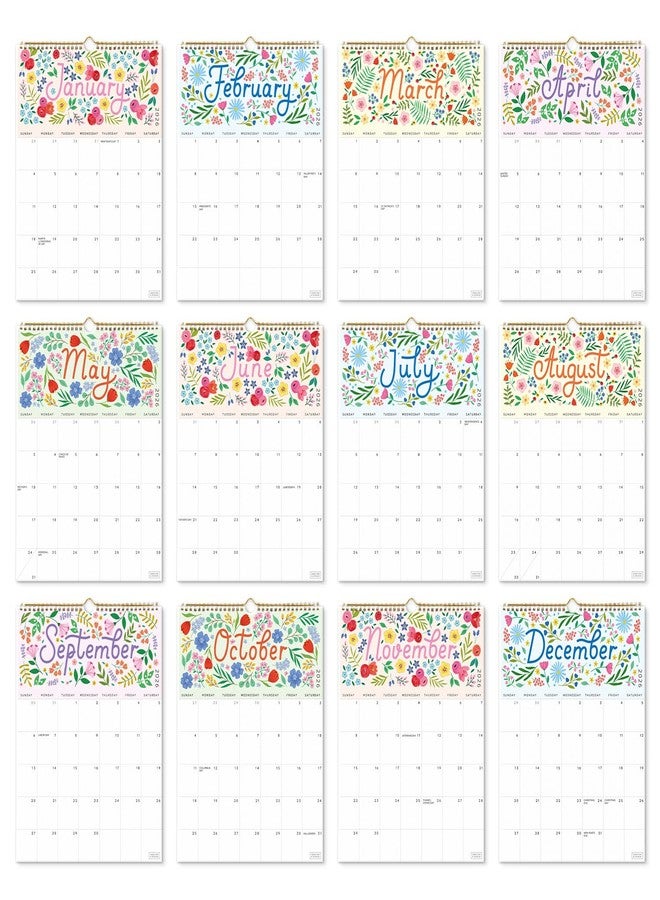 Sweetzer & Orange S&O Five Color Floral Wall Calendar from January 2026-June 2027 - Tear-Off Monthly Calendar - 18 Month Academic Wall Planner - Hanging Organizer to Track Anniversaries & Appointments - 13.5"x10.5”in - Image 2