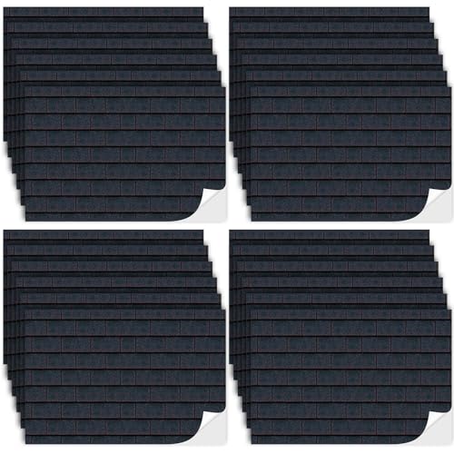 Flutesan 12 Pcs Miniature Dollhouse Wallpaper and Flooring Peel and Stick Mini DIY Self Adhesive Dollhouse Accessories 827 x 1169 Inch Roof Shingles Black Rectangular - Image 1
