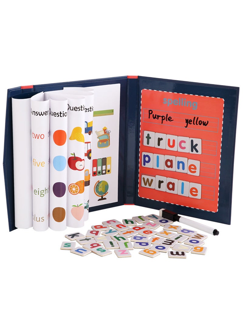 MaBaby Bookclip Style Magnetic Word Puzzle Game for Children's Early Education English Learning