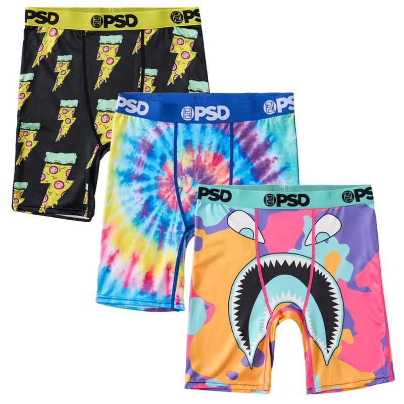 PSD Boys Boxer Briefs â€“ Pizza Party 3-Pack, Comfortable Breathable Underwear for Boys, Medium - Image 1