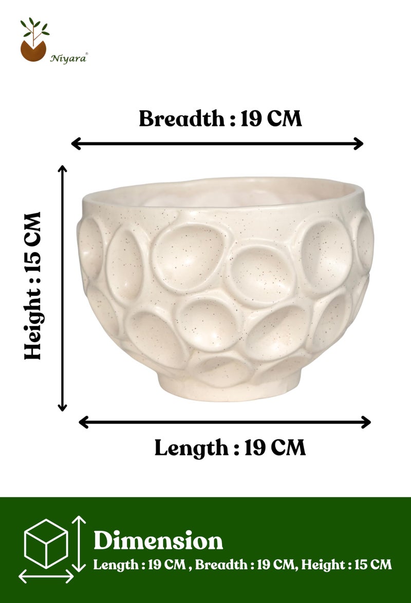 Niyara Flower Style Designer Print Ceramic planters pots for Indoor Outdoor Home, Garden Office Decor Balcony Planters Gamla Flower Size- Large (White) - Image 5