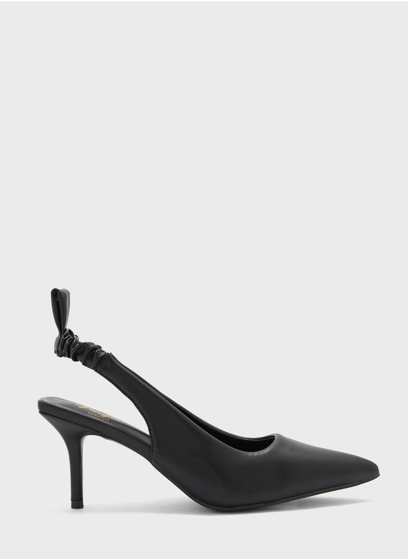 Ginger - Ruched Slingback Pointed Pump - Image 1