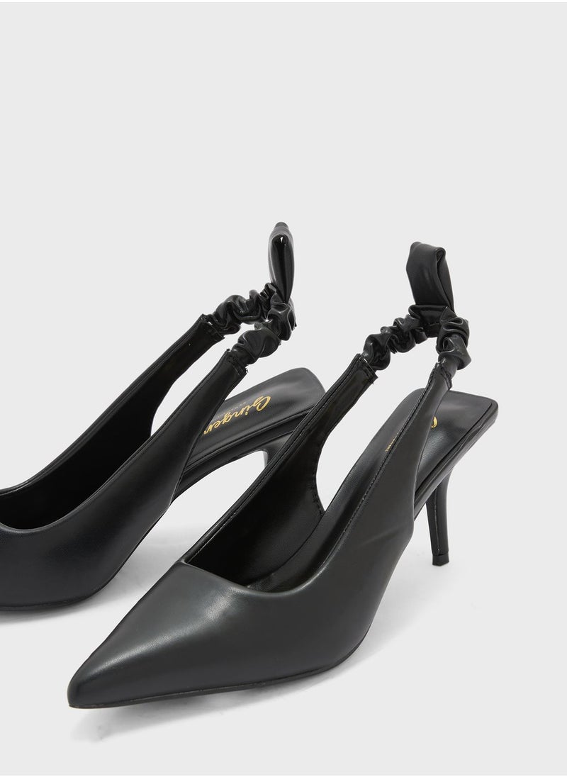 Ginger - Ruched Slingback Pointed Pump - Image 1