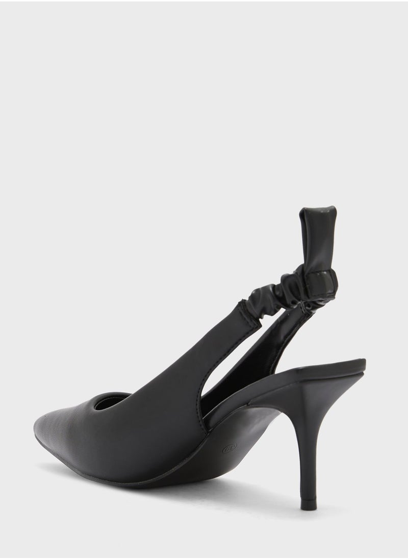 Ginger - Ruched Slingback Pointed Pump - Image 1