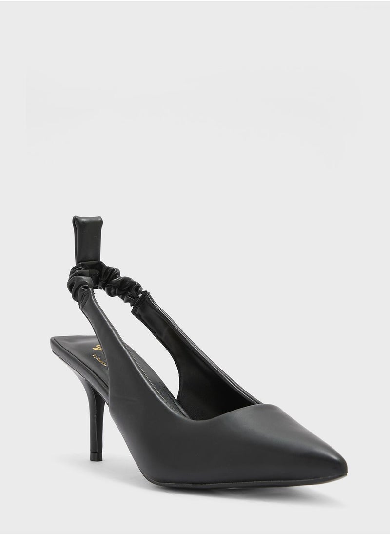 Ginger - Ruched Slingback Pointed Pump - Image 1