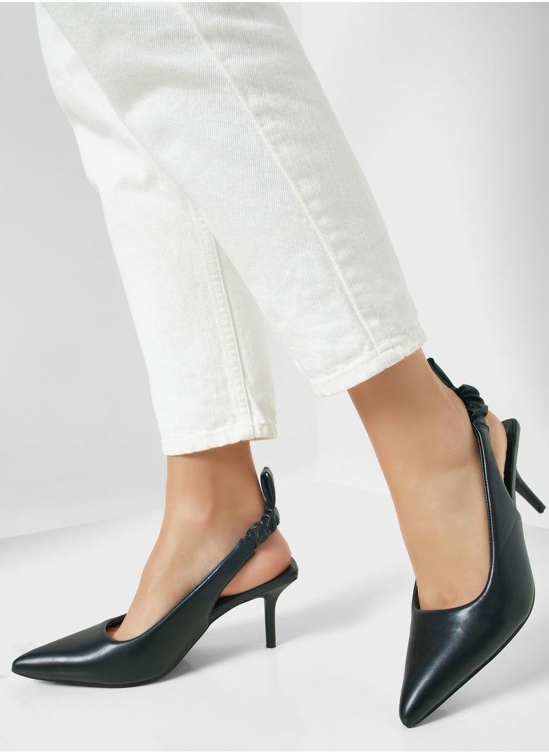 Ginger - Ruched Slingback Pointed Pump - Image 1