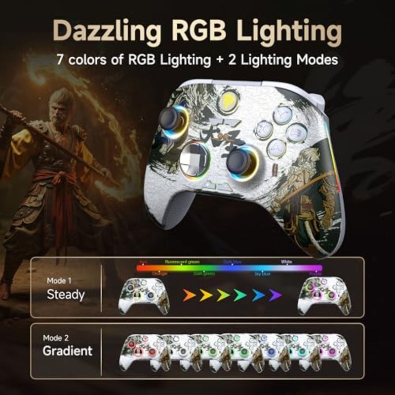 EasySMX X15 PC Controller - Enhanced Wireless Bluetooth Controller with Hall Joysticks/Hall Triggers/RGB Lighting - No Stick Drift, No Dead Zone - Work for Windows PC, Android, Steam and Switch - Image 5