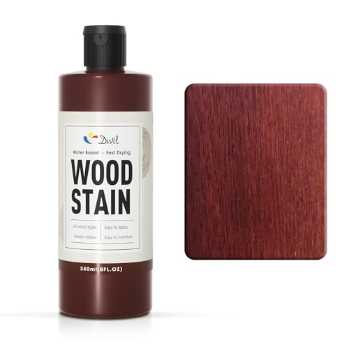 DWIL Water Based Wood Stain - Multiple Finishes, Fast Drying, Indoor and Outdoor Furniture, Wood Paneling, Cabinets and More, Low Odor ＆ Non-Toxic (8.5oz Red Cherry) - Image 1