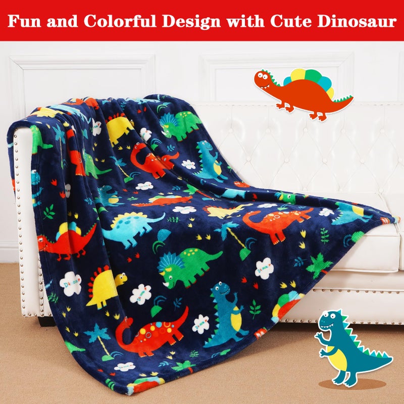 Lukeight Dinosaur Toddler Blanket Gifts for Boys and Girls, Plush Dino Throw Blanket for Kids and Adults, Thick and Warm Kids Blanket Birthday Gifts for Teens (Dinosaur, 50x60 Inches) - Image 2