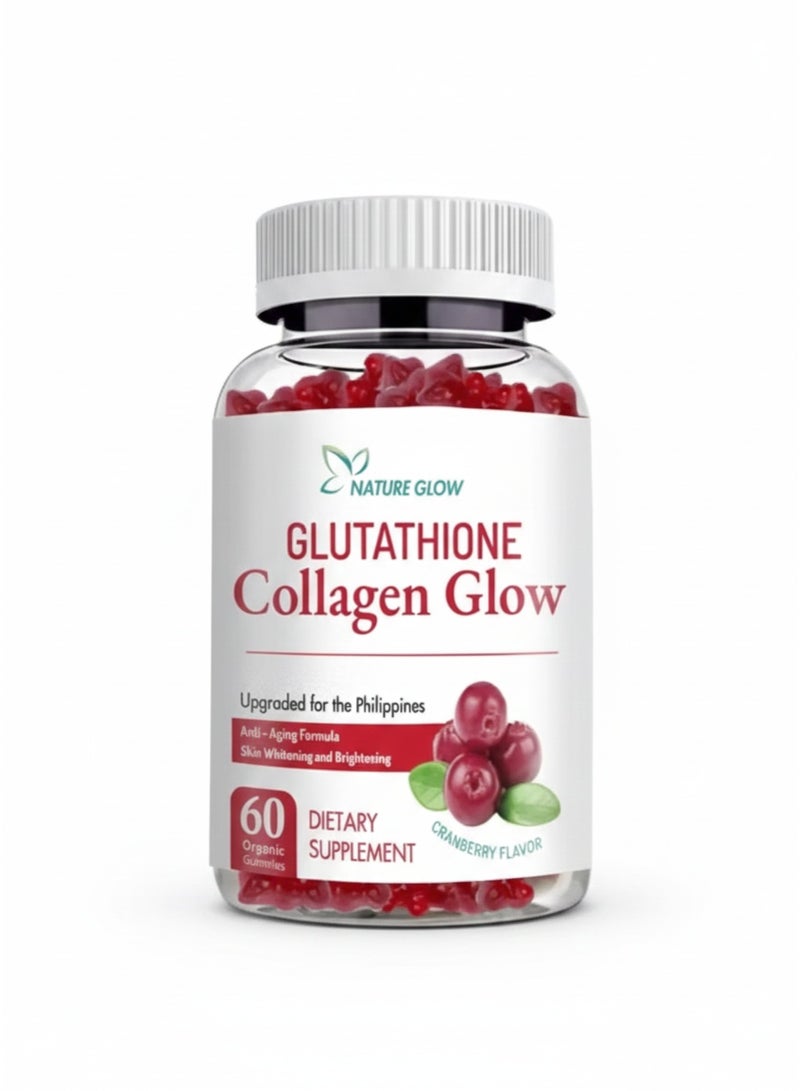 NATURE GLOW Glutathione Collagen Glow Beauty Gummies – Youthful & Hydrated Skin Support – 60 Gummies - Image 1