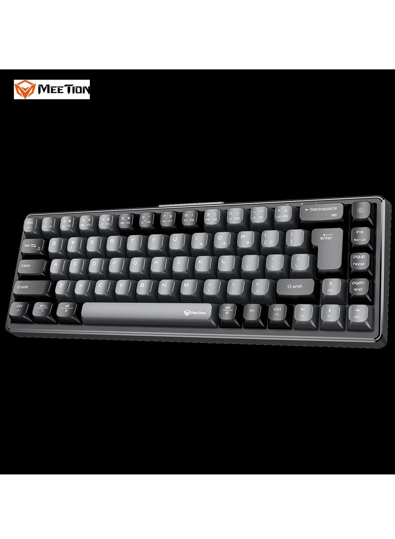 Meetion Meetion 65% Triple-Mode Wireless RGB Mechanical Keyboard MK12 65% Layout Full Key Hot-Swap Tri-Mode Connection (Black) - Image 1