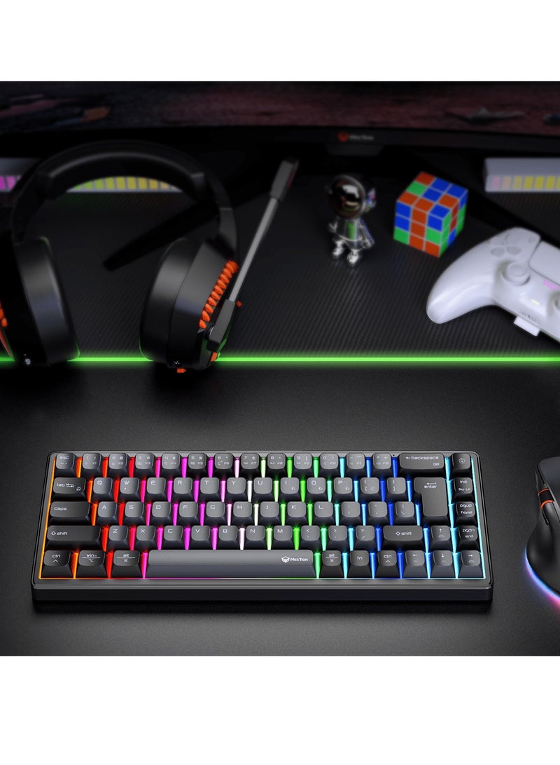 Meetion Meetion 65% Triple-Mode Wireless RGB Mechanical Keyboard MK12 65% Layout Full Key Hot-Swap Tri-Mode Connection (Black) - Image 2