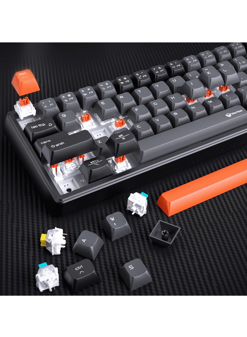 Meetion Meetion 65% Triple-Mode Wireless RGB Mechanical Keyboard MK12 65% Layout Full Key Hot-Swap Tri-Mode Connection (Black) - Image 5