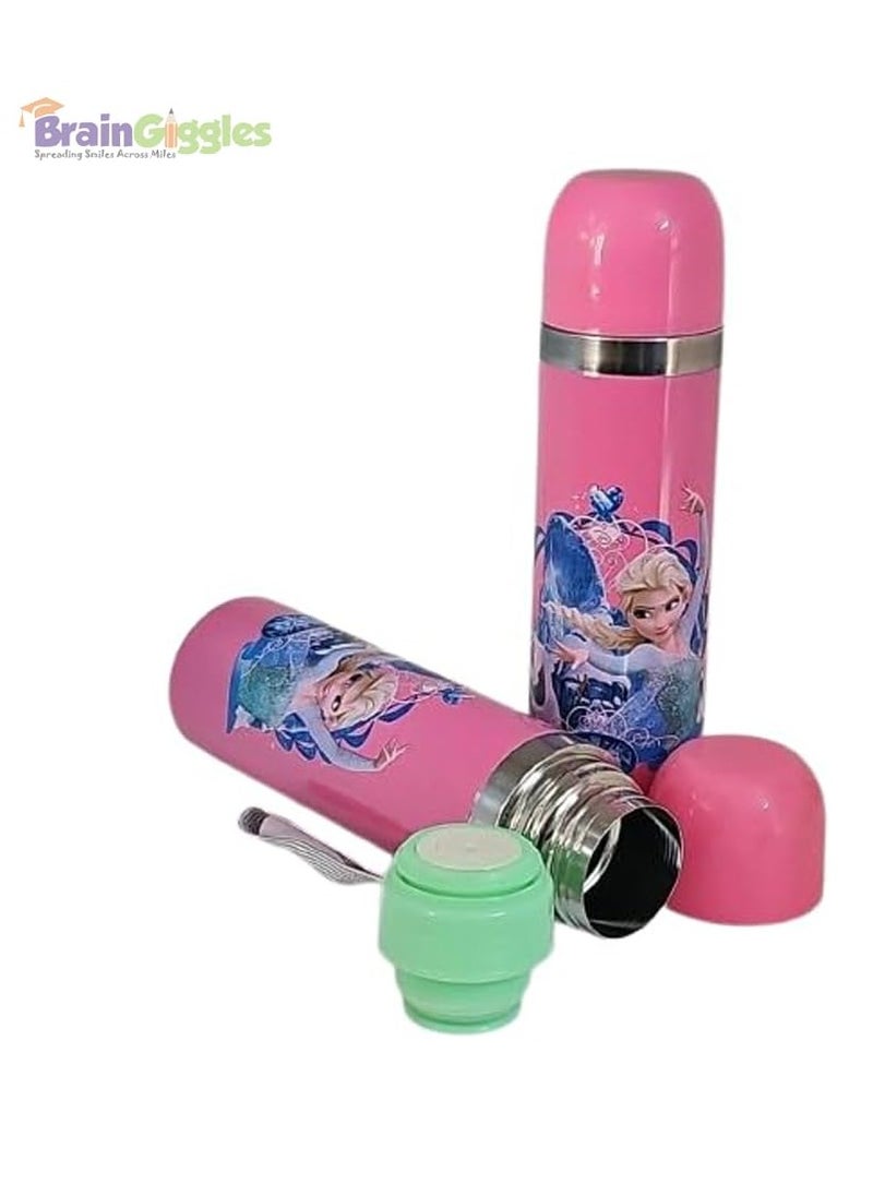 BrainGiggles BrainGiggles Stainless Steel Kids Water Bottle - 500ML, Leakproof, BPA Free Flask for Baby - Water Bottle for Kids and Toddlers, Kids Water Bottle for School - Frozen  - Image 4