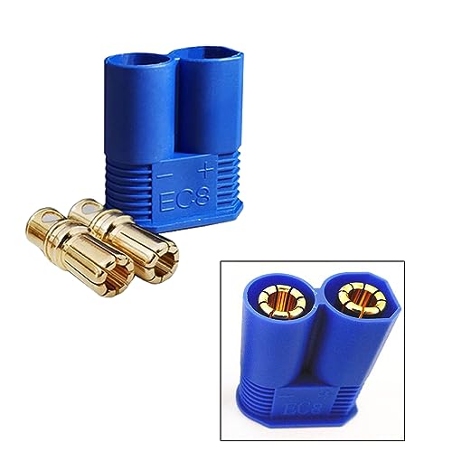 LINSYRC 5 Sets EC8 Battery Connector GoldPlated 80mm Banana Plug Bullet Male Female Connector for RC ESC LIPO Battery Device Electric Motor - Image 5