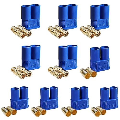 LINSYRC 5 Sets EC8 Battery Connector GoldPlated 80mm Banana Plug Bullet Male Female Connector for RC ESC LIPO Battery Device Electric Motor - Image 1