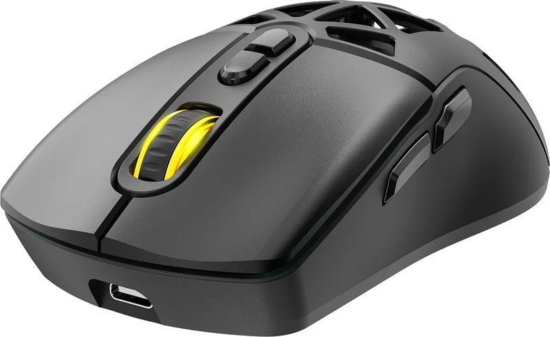 Claw'S Nexus Air V1 Wireless 10000 Dpi Pixart PMW3325 Sensor RGB Wireless Gaming Mouse with Macro Software & Changeable Cover - Black (2.4 GHz Wireless + BT5.1 + Type-C Support)