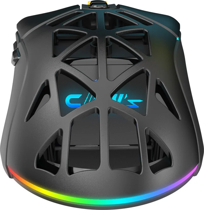 Claw'S Nexus Air V1 Wireless 10000 Dpi Pixart PMW3325 Sensor RGB Wireless Gaming Mouse with Macro Software & Changeable Cover - Black (2.4 GHz Wireless + BT5.1 + Type-C Support)