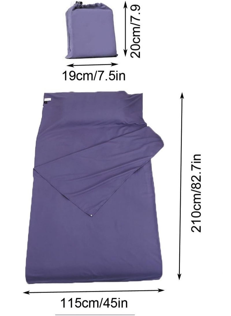 Cuken 115x210cm Sleeping Bag Liner with Storage Bag, Camping Travel Home Bed Sheet, Lightweight Breathable Hotel Compact Sacks(Purple)  - Image 2