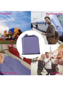 Cuken 115x210cm Sleeping Bag Liner with Storage Bag, Camping Travel Home Bed Sheet, Lightweight Breathable Hotel Compact Sacks(Purple)  - Image 4