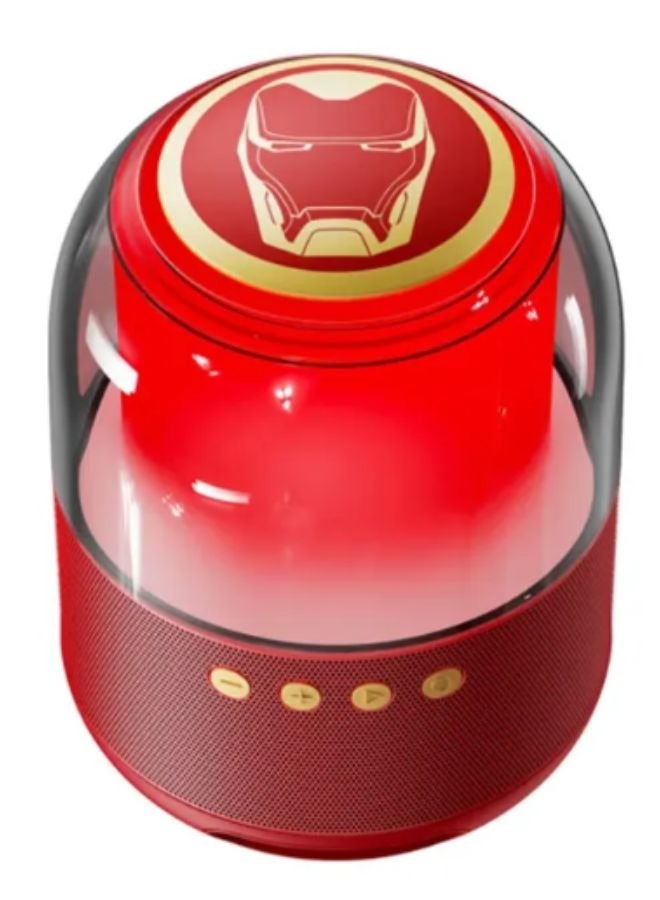 Disney Original Disney QS-S1 Iron Man Smart Bluetooth Speaker 3D Stereo Surround Sound Subwoofer Colorful LED Light Wireless Mini Loudspeaker with Amazing Displaying Light Ideal For Soft Heavy Bass Music - Image 1