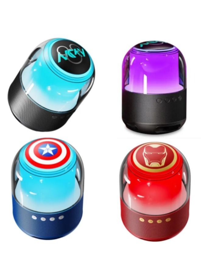 Disney Original Disney QS-S1 Iron Man Smart Bluetooth Speaker 3D Stereo Surround Sound Subwoofer Colorful LED Light Wireless Mini Loudspeaker with Amazing Displaying Light Ideal For Soft Heavy Bass Music - Image 4