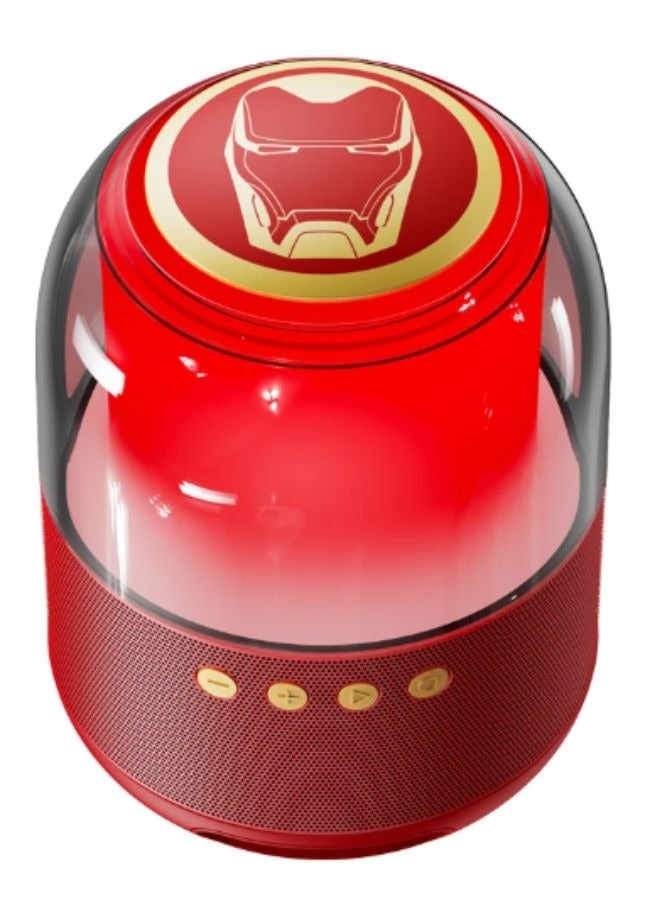 Disney Original Disney QS-S1 Iron Man Smart Bluetooth Speaker 3D Stereo Surround Sound Subwoofer Colorful LED Light Wireless Mini Loudspeaker with Amazing Displaying Light Ideal For Soft Heavy Bass Music - Image 2