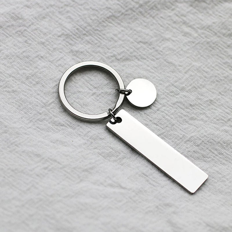 5Pcs DIY Lettering Keychains Stainless Steel Blank Keychain Engraved Blank Key Chain - Image 4