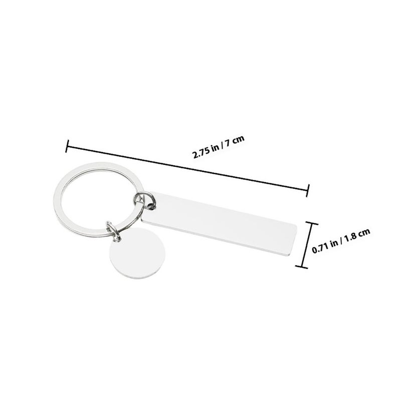 5Pcs DIY Lettering Keychains Stainless Steel Blank Keychain Engraved Blank Key Chain - Image 2