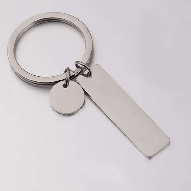 5Pcs DIY Lettering Keychains Stainless Steel Blank Keychain Engraved Blank Key Chain - Image 5