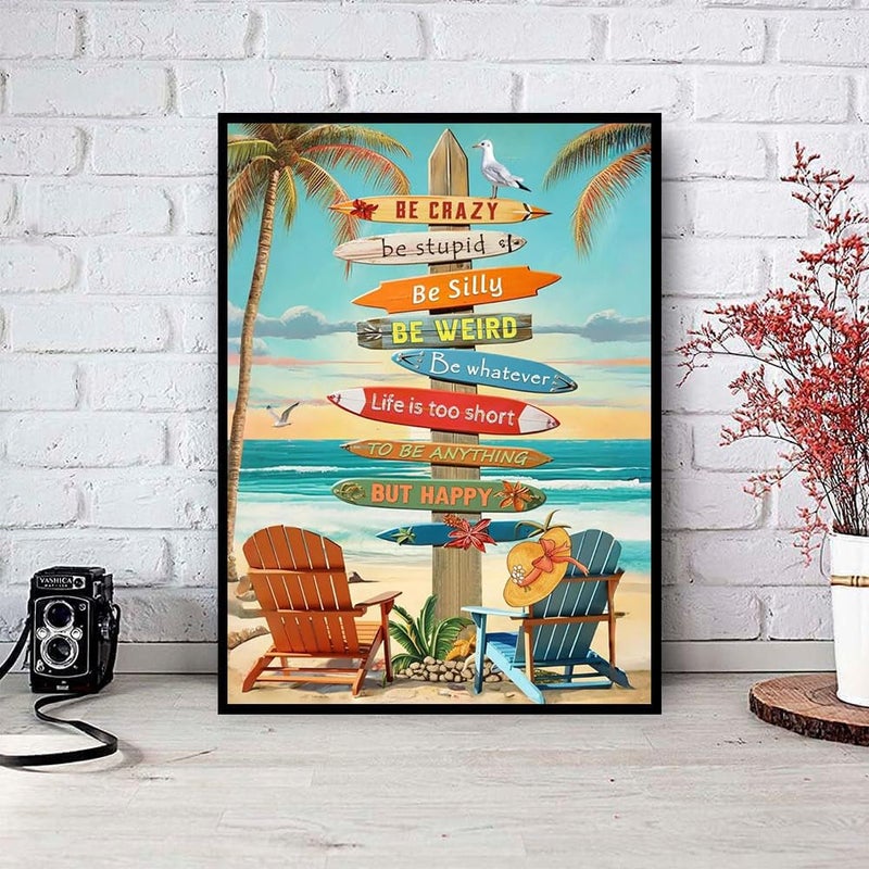 KTHOFCY 5D DIY Diamond Painting Kits for Adults,Tropical Beach Colorful Surfboard Full Drill Embroidery Cross Stitch Crystal Rhinestone Paintings Pictures Arts Wall Decor Painting Dots Kits 12X16 inch - Image 2